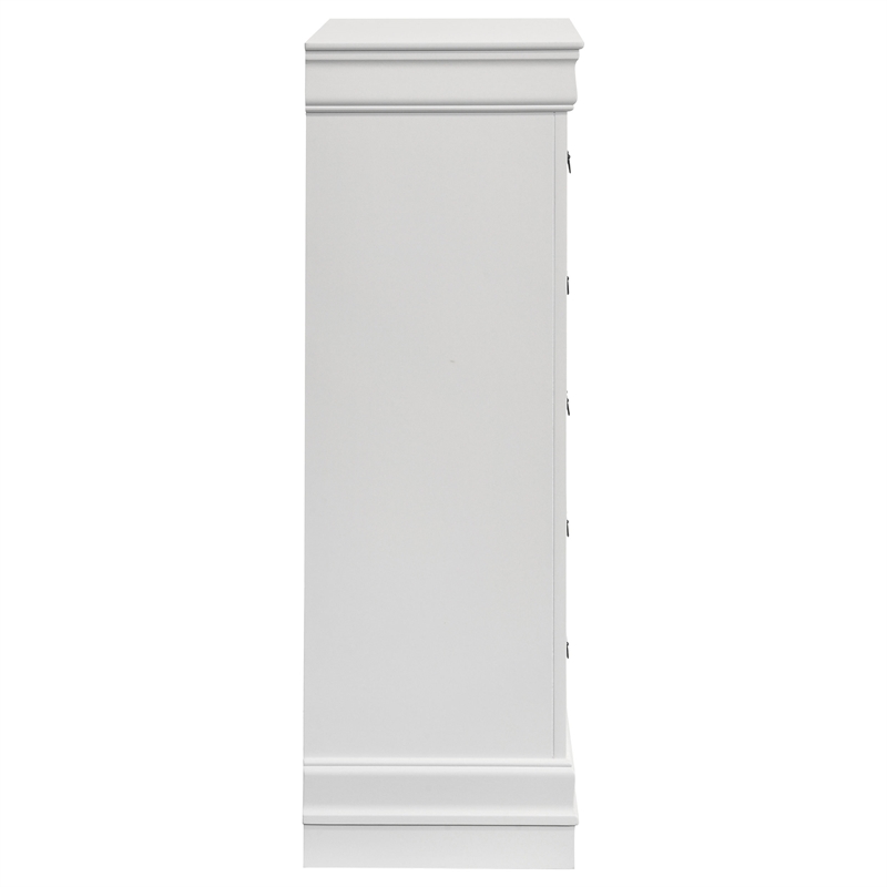 Pemberly Row 5 Drawer Bedroom Chest with Hanging Pulls in White