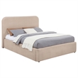 Pemberly Row Full Upholstered Lift Top Storage Platform Bed in Beige
