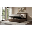 Pemberly Row Full Upholstered Storage Platform Bed in Chocolate