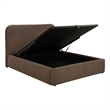 Pemberly Row Full Upholstered Storage Platform Bed in Chocolate