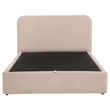 Pemberly Row Queen Upholstered Storage Platform Bed in Beige