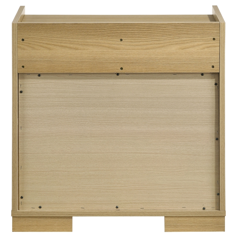 Pemberly Row 2 Drawer Nightstand Bedside Table in Natural and White