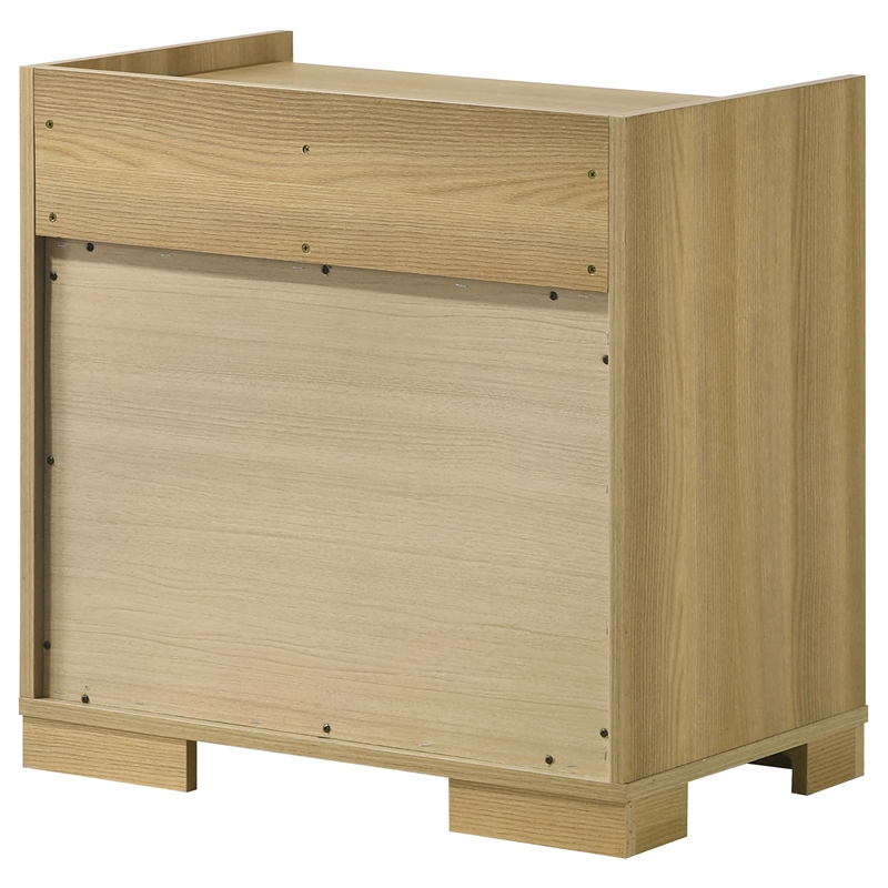Pemberly Row 2 Drawer Nightstand Bedside Table in Natural and White