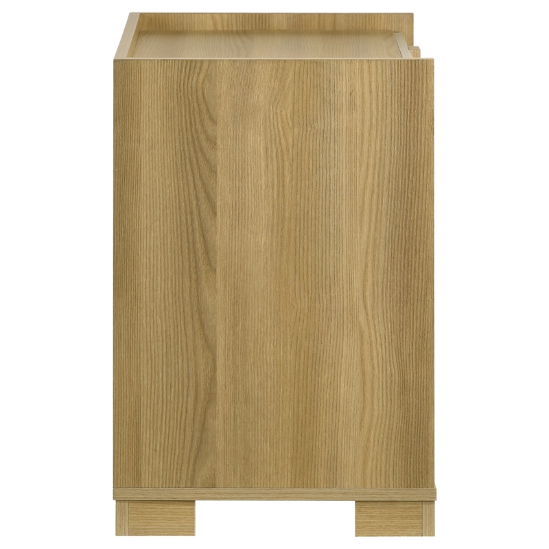 Pemberly Row 2 Drawer Nightstand Bedside Table in Natural and White