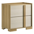 Pemberly Row 2 Drawer Nightstand Bedside Table in Natural and White