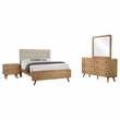 Pemberly Row 4 Piece Mid-Century Eastern King Set in Light Ash