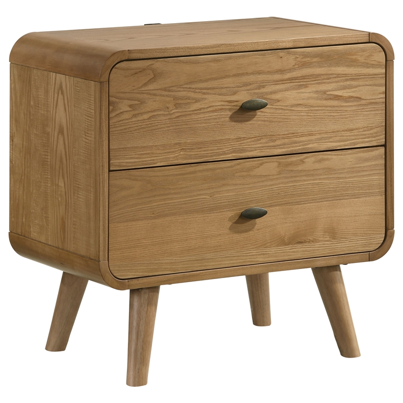 Pemberly Row 5 Piece Mid-Century Eastern King Set in Light Ash