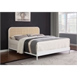Pemberly Row Radio Weave Rattan Metal Eastern King Bed in White