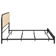 Pemberly Row Radio Weave Rattan Metal Eastern King Bed in Black