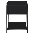 Pemberly Row 1 Drawer Radio Weave Cane Bedside Table in Black