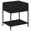 Pemberly Row 1 Drawer Radio Weave Cane Bedside Table in Black
