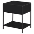 Pemberly Row 1 Drawer Radio Weave Cane Bedside Table in Black
