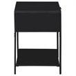 Pemberly Row 1 Drawer Radio Weave Cane Bedside Table in Black