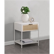 Pemberly Row 1 Drawer Radio Weave Cane Bedside Table in White