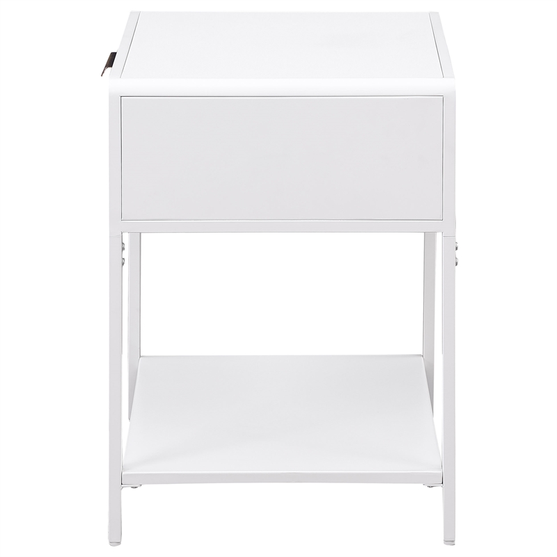 Pemberly Row 1 Drawer Radio Weave Cane Bedside Table in White