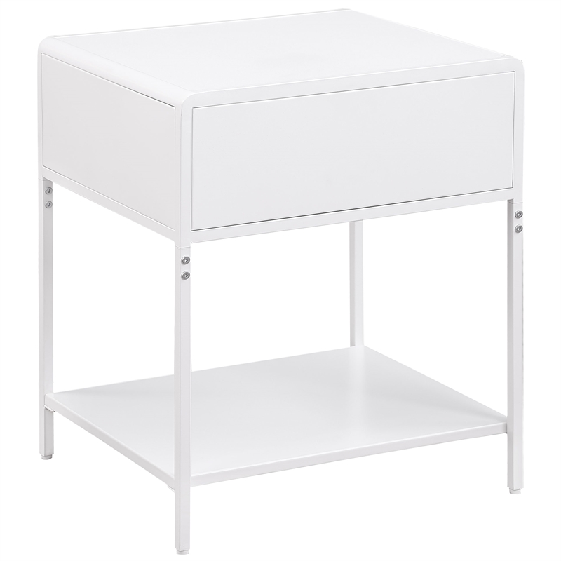 Pemberly Row 1 Drawer Radio Weave Cane Bedside Table in White