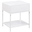 Pemberly Row 1 Drawer Radio Weave Cane Bedside Table in White