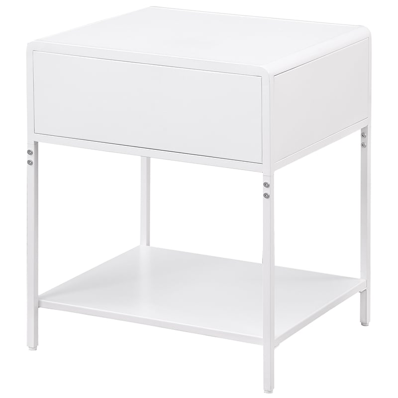 Pemberly Row 1 Drawer Radio Weave Cane Bedside Table in White