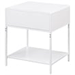 Pemberly Row 1 Drawer Radio Weave Cane Bedside Table in White