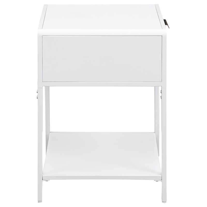 Pemberly Row 1 Drawer Radio Weave Cane Bedside Table in White