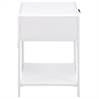 Pemberly Row 1 Drawer Radio Weave Cane Bedside Table in White