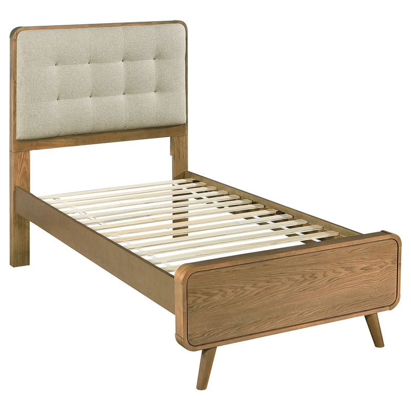Pemberly Row 4 Piece Mid-Century Twin Bedroom Set in Light Ash