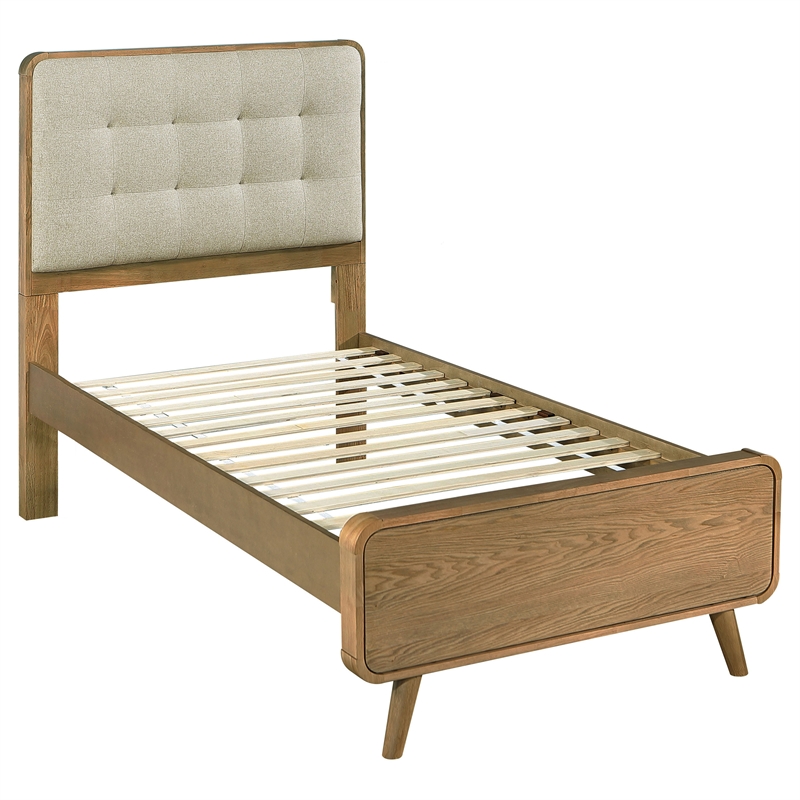 Pemberly Row 5 Piece Mid-Century Twin Bedroom Set in Light Ash