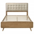 Pemberly Row California King Platform Bed with Light Ash Tufted Headboard