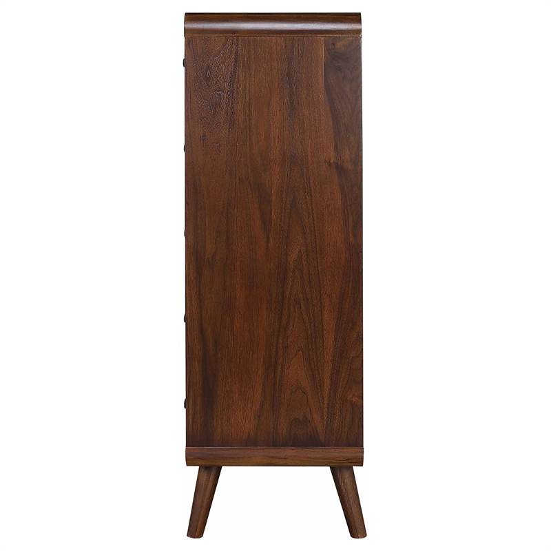 Pemberly Row 5 Drawer Mid-Century Chest of Drawers in Dark Walnut