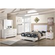 Pemberly Row 5 Piece Full LED Bedroom Set in White High Gloss