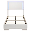 Pemberly Row Twin LED Panel Bed with Touch Switch in White High Gloss