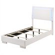 Pemberly Row Twin LED Panel Bed with Touch Switch in White High Gloss