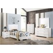 Pemberly Row 5 Piece Twin LED Bedroom Set in White High Gloss