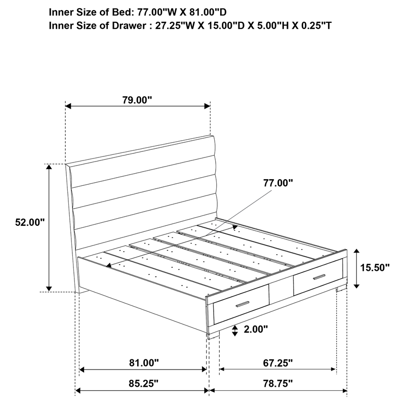 Pemberly Row 4 Piece Eastern King Platform Bedroom Set in White