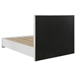 Pemberly Row Channel Tufted Queen Storage Bed in White High Gloss