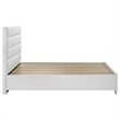 Pemberly Row Channel Tufted Queen Storage Bed in White High Gloss