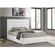Pemberly Row 53 Inch Upholstered Queen Platform Bed in White
