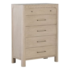 Pemberly Row 5-drawer Wood Bedroom Chest in Weathered Mango Brown