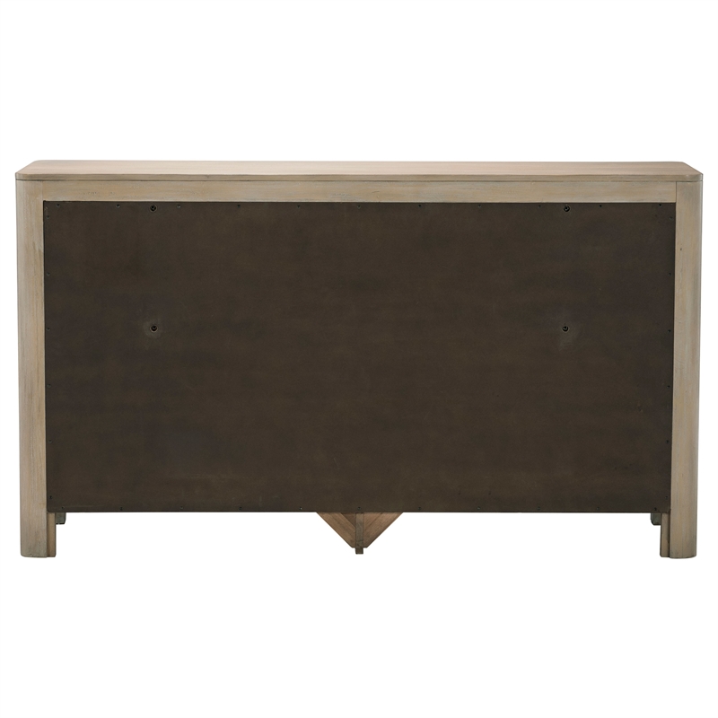Pemberly Row 9-drawer Wood Bedroom Dresser Cabinet in Weathered Mango Brown