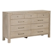 Pemberly Row 9-drawer Wood Bedroom Dresser Cabinet in Weathered Mango Brown