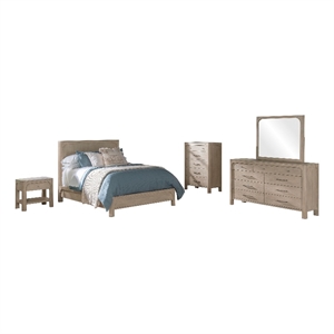 Pemberly Row 4-Piece California King Bedroom Set in Weathered Mango Brown