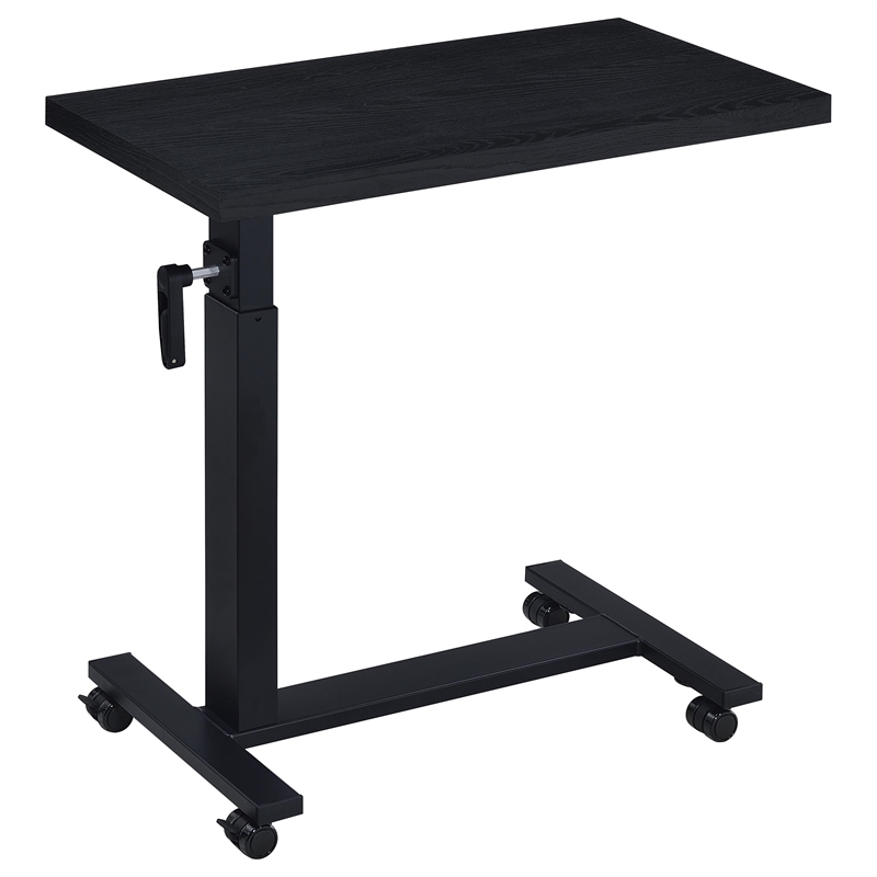 Pemberly Row Height Adjustable Mobile Bedroom C-Table in Black