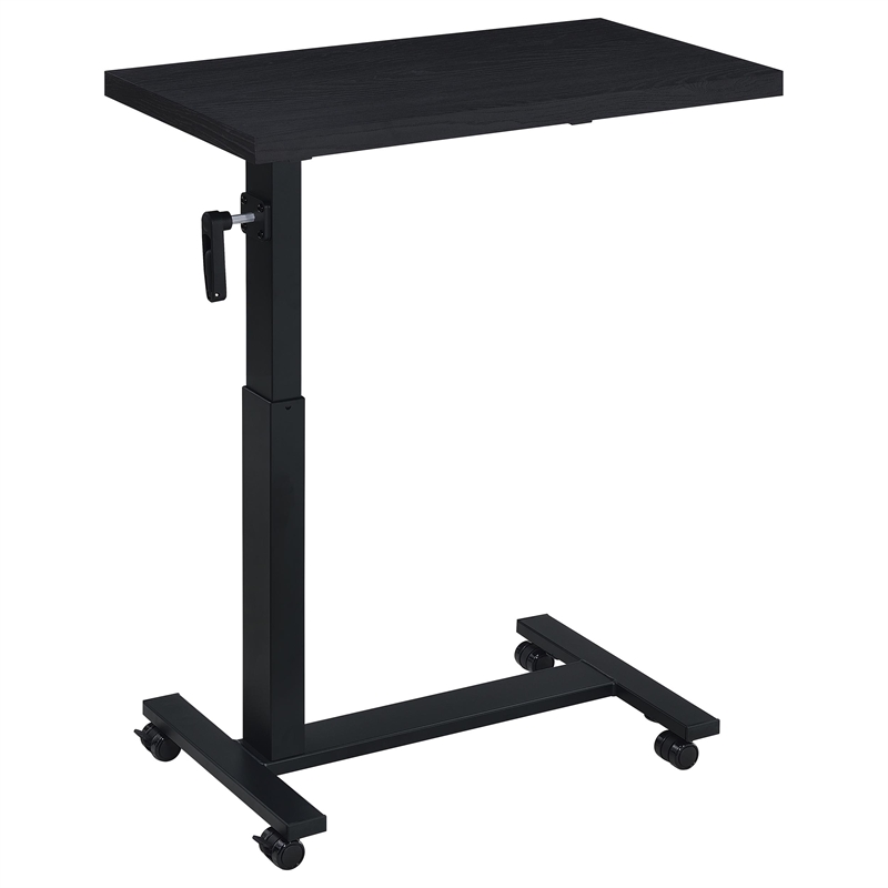 Pemberly Row Height Adjustable Mobile Bedroom C-Table in Black