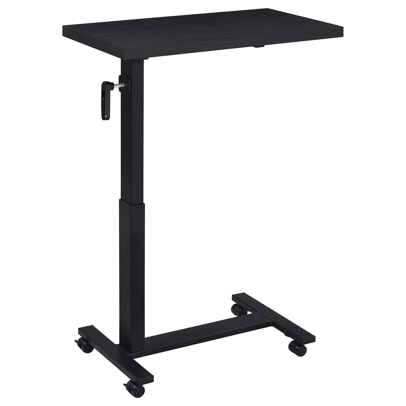 Pemberly Row Height Adjustable Mobile Bedroom C-Table in Black