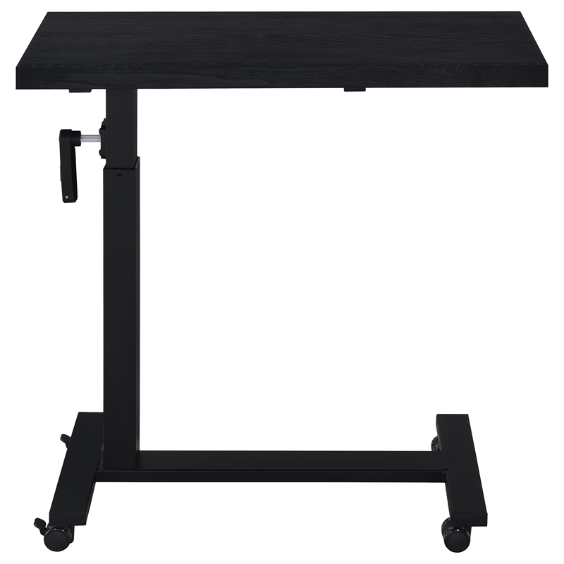 Pemberly Row Height Adjustable Mobile Bedroom C-Table in Black
