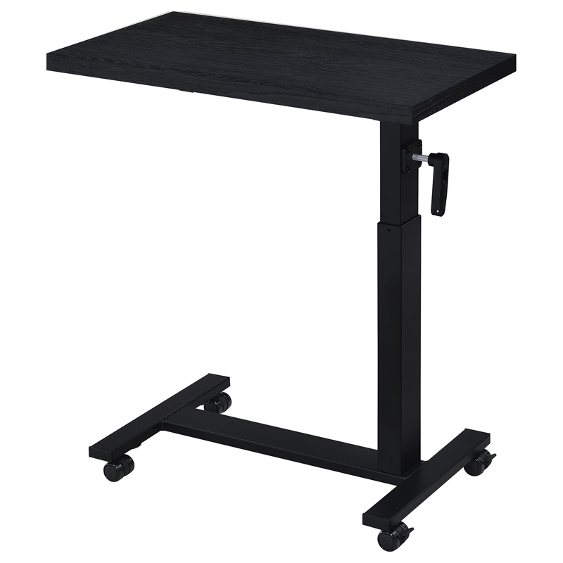Pemberly Row Height Adjustable Mobile Bedroom C-Table in Black