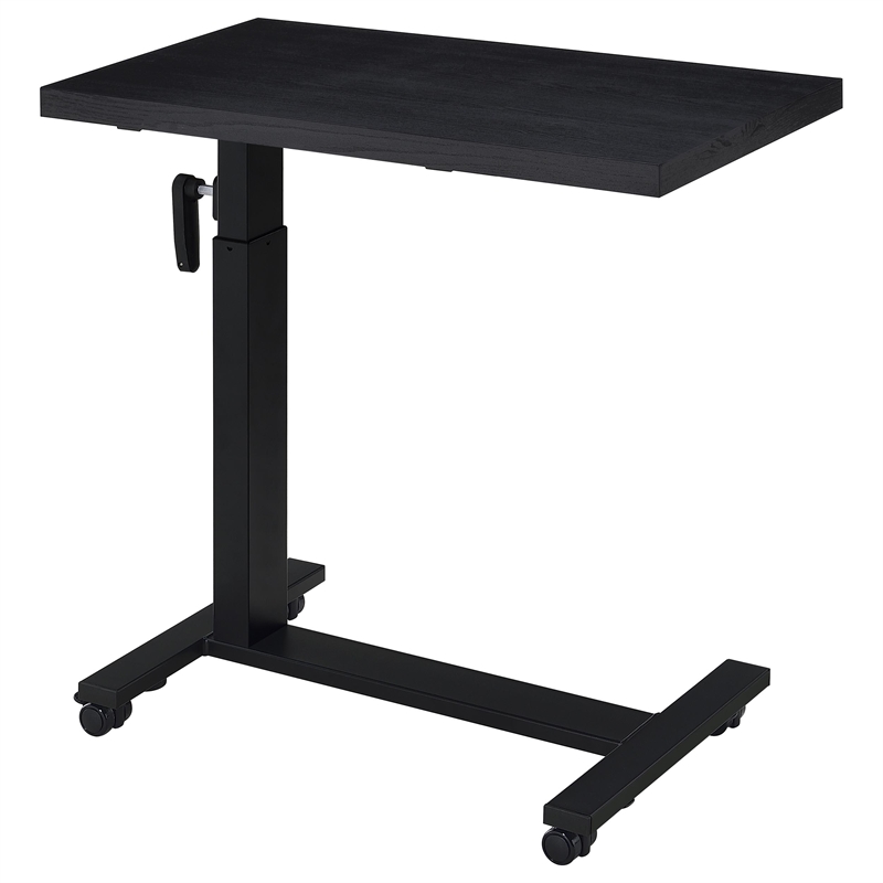 Pemberly Row Height Adjustable Mobile Bedroom C-Table in Black