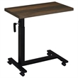 Pemberly Row Height Adjustable Mobile Bedroom C-Table in Dark Pine