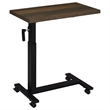Pemberly Row Height Adjustable Mobile Bedroom C-Table in Dark Pine
