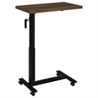 Pemberly Row Height Adjustable Mobile Bedroom C-Table in Dark Pine
